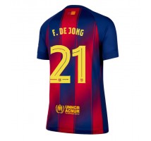 Barcelona Frenkie de Jong #21 Koszulka Podstawowa damskie 2025-26 Krótki Rękaw